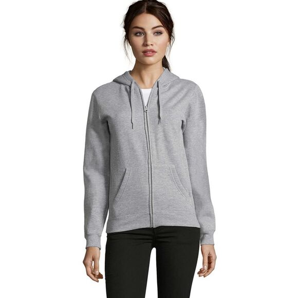 SOLS Womens/Ladies Seven Full Zip Hoodie / Grey Melange